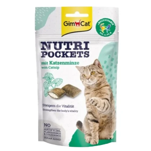 سنک تشویقی گربه جیم کت با طعم کت نیپ GimCat Nutri Pockets Catnip وزن 60 گرم