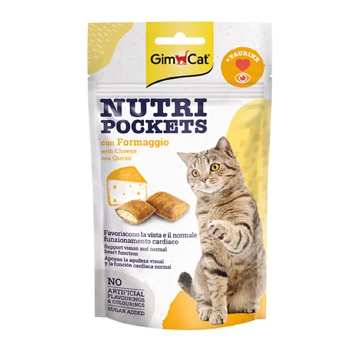 اسنک تشویقی نوتری گربه جیم کت با طعم پنیر GimCat Nutri Pockets Cheese وزن 60 گرم
