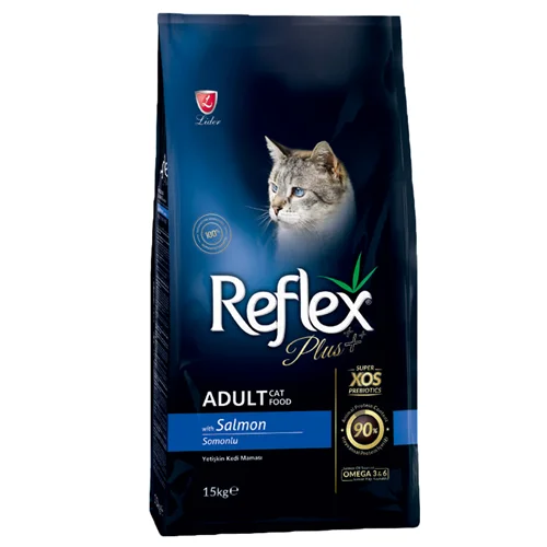 غذای خشک گربه بالغ با طعم ماهی سالمون رفلکس پلاس Reflex Plus Adult Salmon وزن 15 کیلوگرم