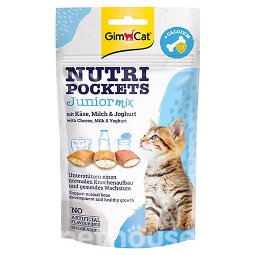 اسنک تشویقی نوتری بچه گربه جیم کت GimCat Nutri Pockets Junior Mix وزن 60 گرم