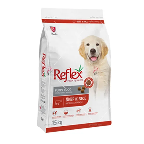 غذای خشک توله سگ رفلکس با طعم گوشت و برنج Reflex Puppy Beef & Rice وزن 15 کیلوگرم